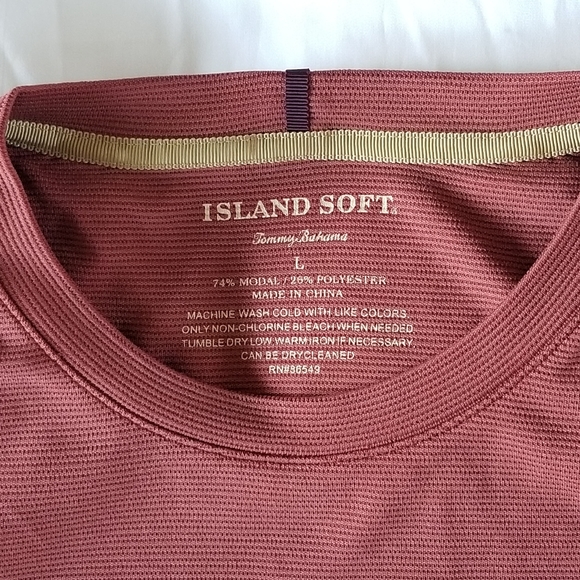 Tommy Bahama Island Soft Short Sleeve Men’s Rust Colored Knit Shirt Large - Picture 3 of 7